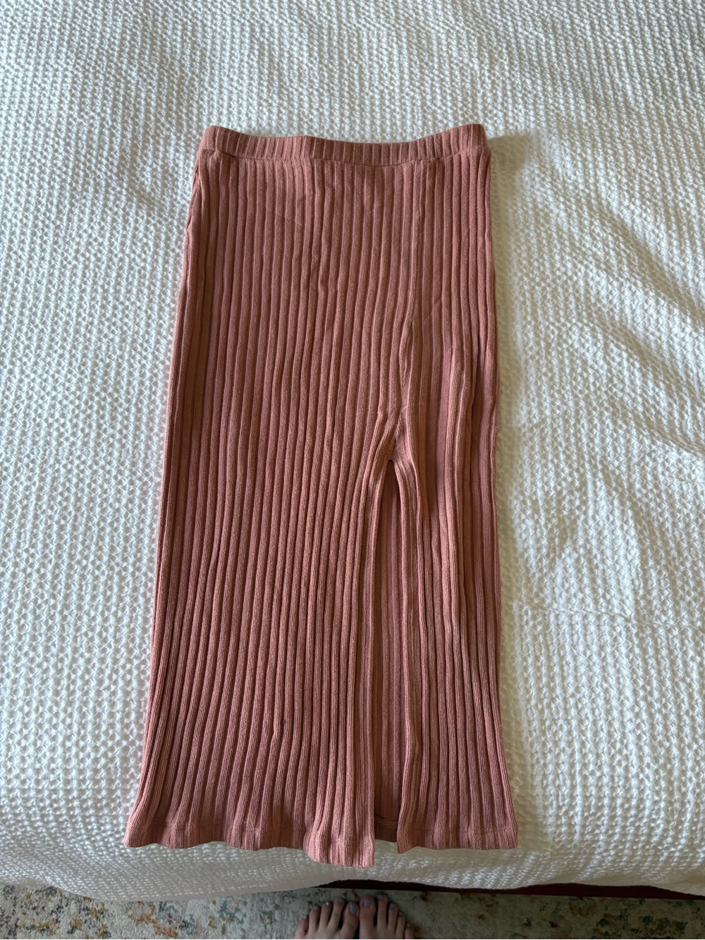 Project Social T Ribbed Midi Skirt in Dusty Rose-Tone